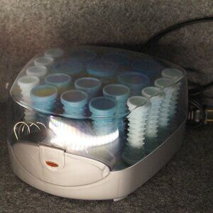 Conair Compact Hot Rollers Set 20 Multi Size Blue Model HS34RW Preowned